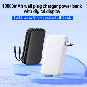 LuckyPromos | Built-in Cable 10000mah Fast Charging Wall Charger