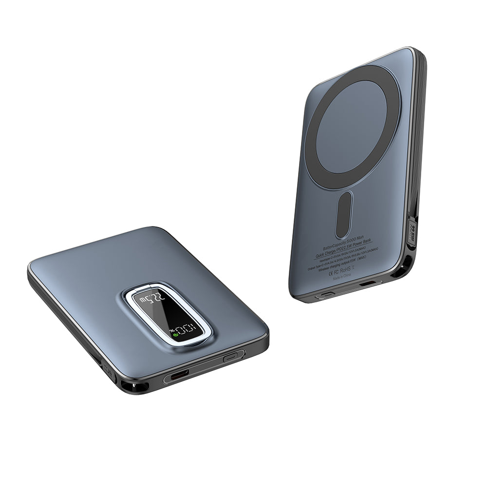 LuckyPromos | PD 22.5W Magnetic Portable Wireless Charge Power Bank 5000mAh