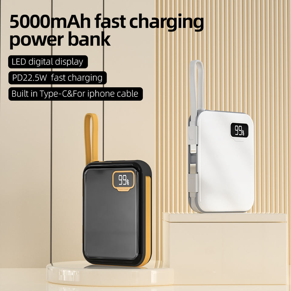 LuckyPromos | High Performance PD22.5W USB-C Output 5000mAh Fast Charging Li-Polymer Battery