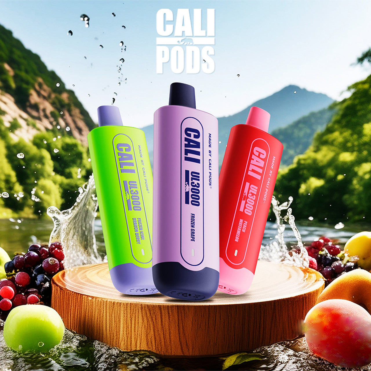 Cali UL3000 8ML 3K Puffs Disposable Vape Device With LED Indicator Made By Cali Pods - Display of 6 (MSRP $9.99 Each)