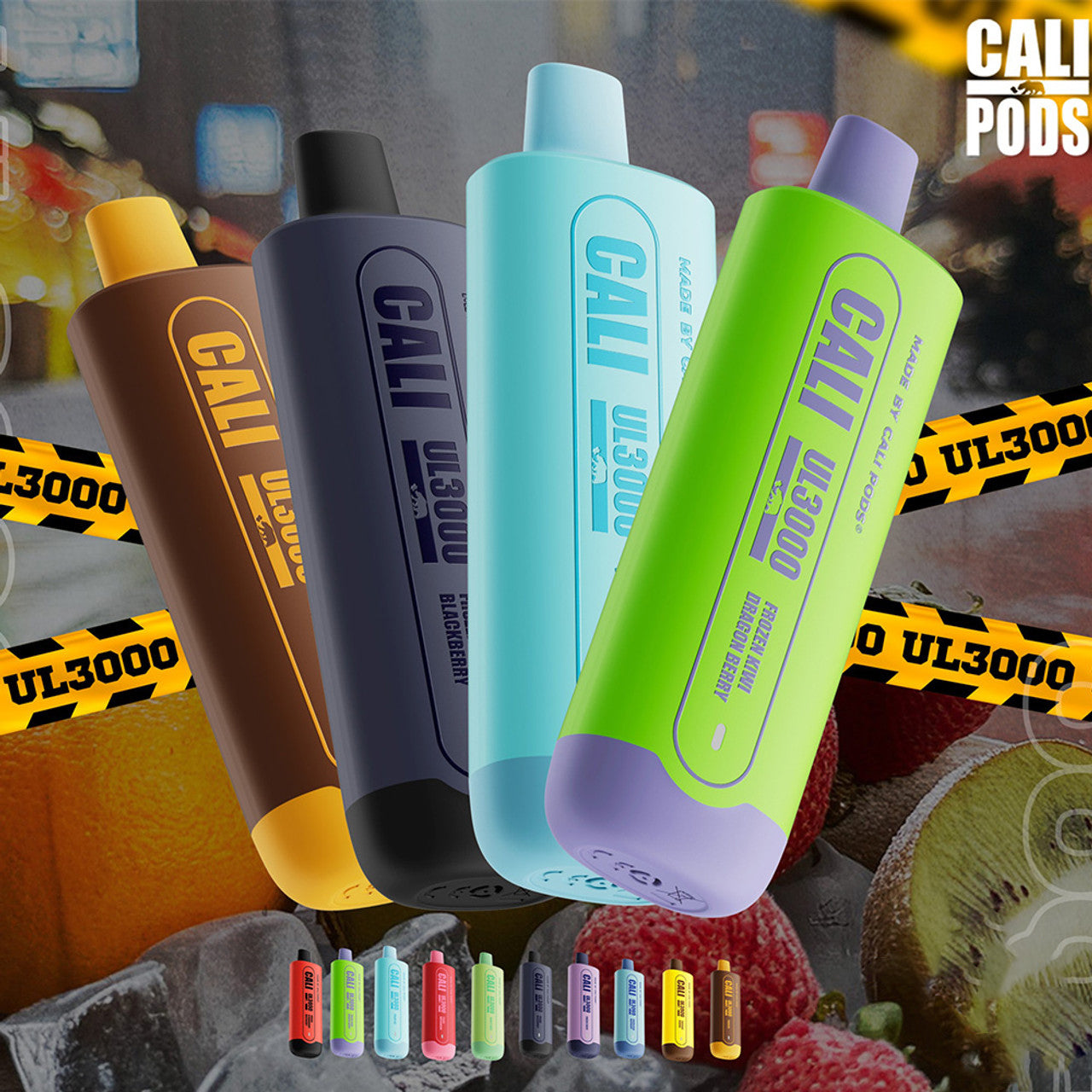 Cali UL3000 8ML 3K Puffs Disposable Vape Device With LED Indicator Made By Cali Pods - Display of 6 (MSRP $9.99 Each)