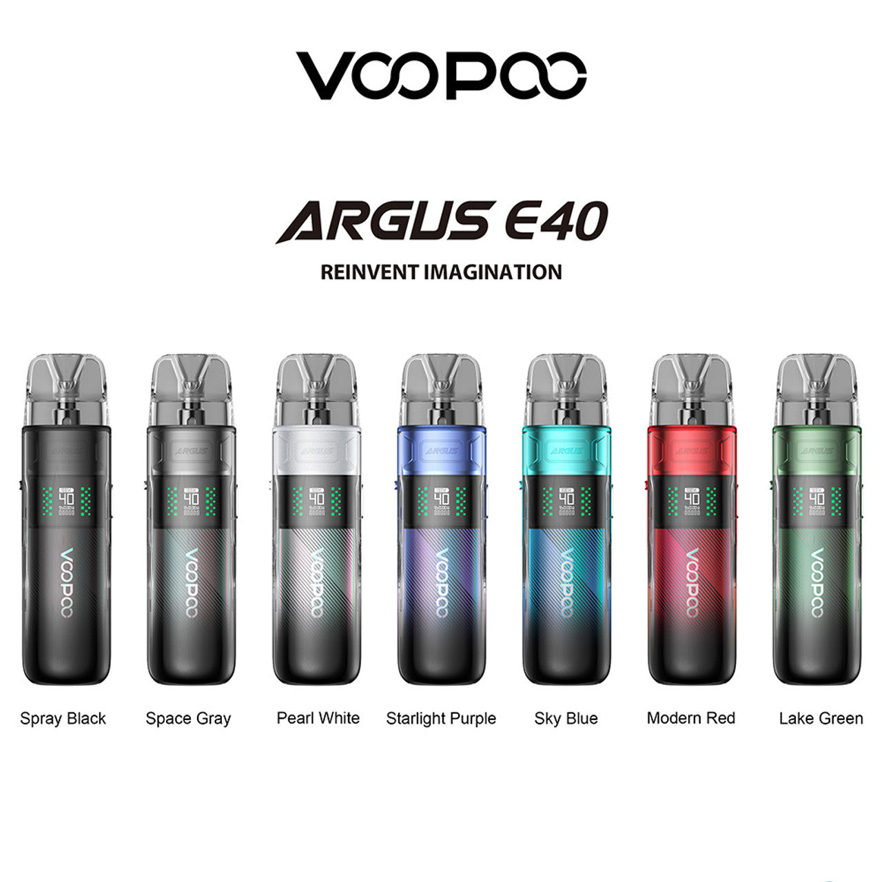 VooPoo Argus E40 1800mAh Pod System Starter Kit With 2 x 4.5ML Refillable Cartridge (MSRP $40.00)