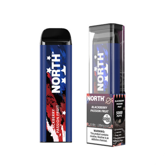 North Patriotic Edition 5K Puffs 10ML Disposable Vape Device With E-Liquid & Battery Indicator - Display of 10 (MSRP $25.00 Each)