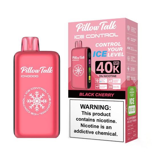 PRE ORDER - Pillow Talk Ice Control IC40000 Puffs 20ML Disposable Device With Touch To Adjust Ice Level & LED Screen - Display of 5