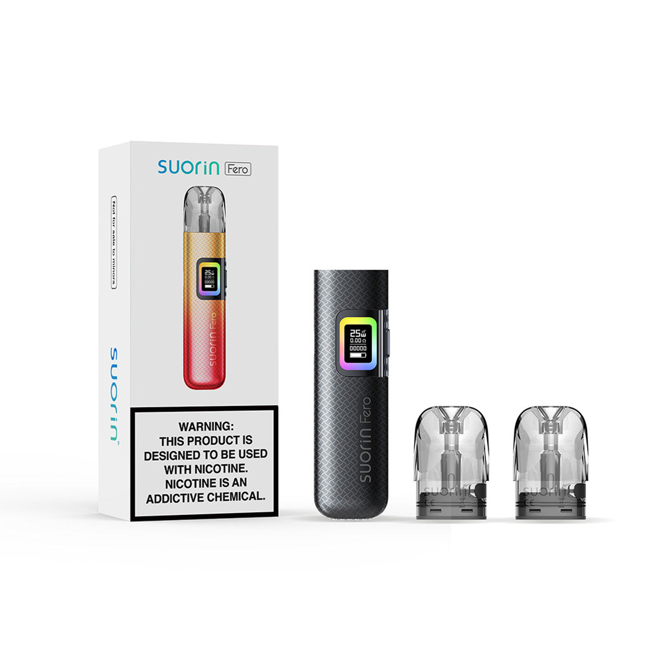 Suorin Fero 1000mAh Pod System Starter Kit With 2 x Refillable 3ML Cartridge Pod (MSRP $34.99)