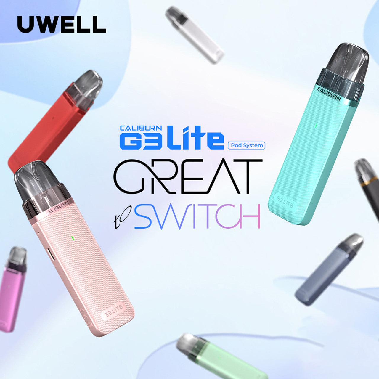 Uwell Caliburn G3 Lite 1200mAh Pod System Starter Kit With Refillable 2.5ML Caliburn G3 Cartridge Pod (MSRP $15.00)