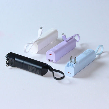 LuckyPromos | Mini Portable 2-in-1 Wall Plug Charger Power Bank PD 20W