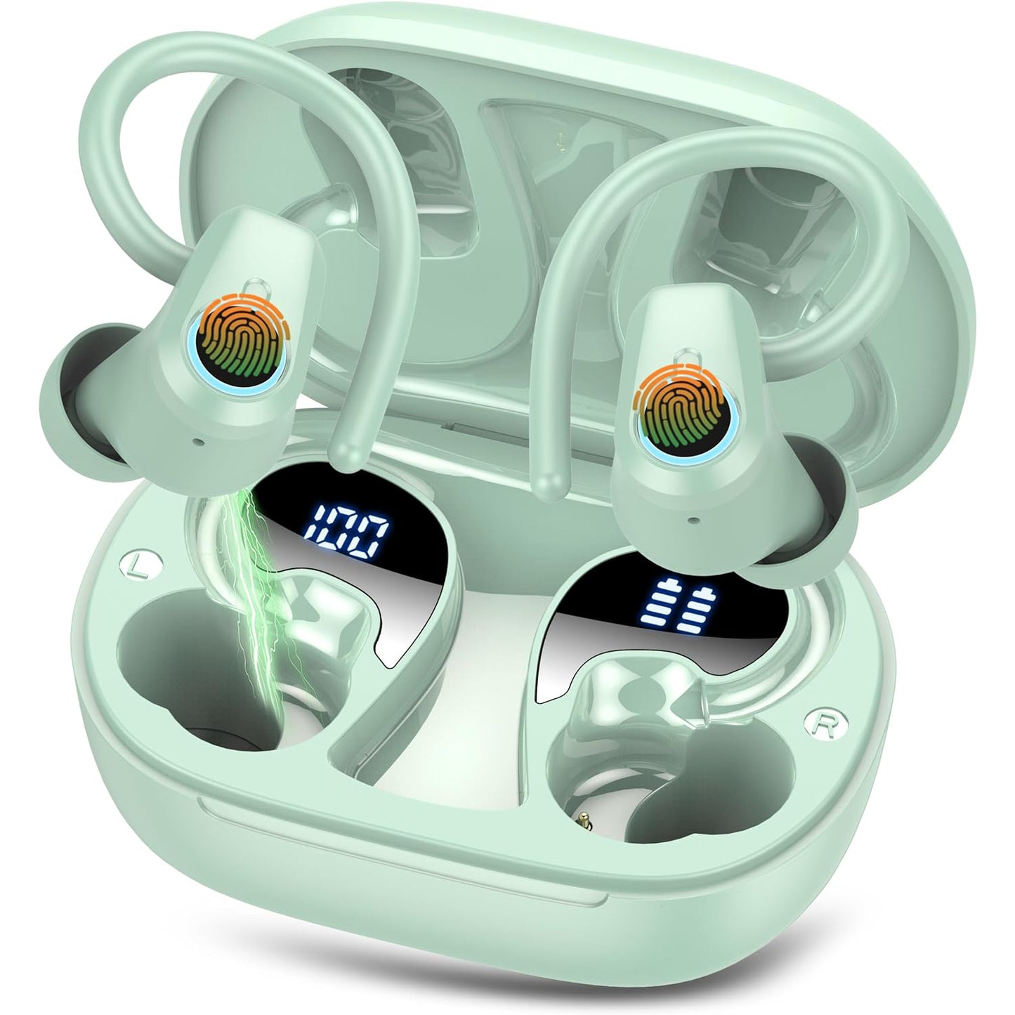 LuckyPromos | Waterproof Wireless Earphones BT 5.3 Sports Hanging Ear Earbuds