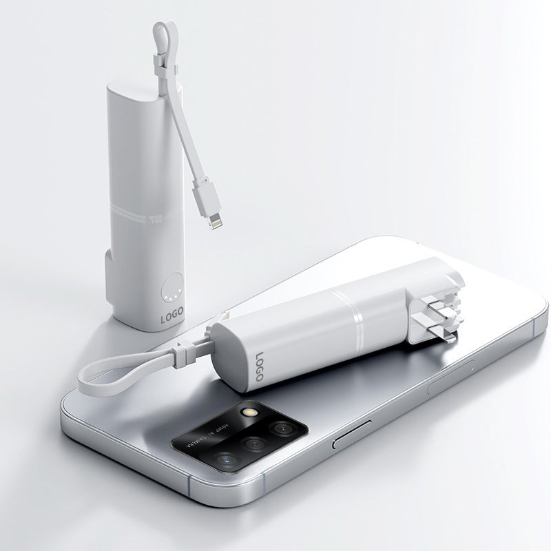 LuckyPromos | Mini Portable 2-in-1 Wall Plug Charger Power Bank PD 20W