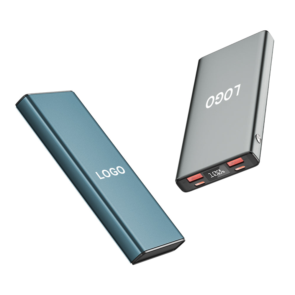 LuckyPromos | Ultra-thin Mini 10000mAh Aluminum Alloy Power Bank PD 22.5W