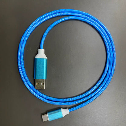 流光数据线单头适用于苹果安卓type-c夜店风车载手机1m快充充电线