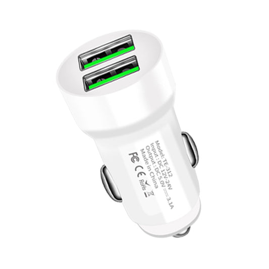 工厂车载充电器头5V3.1A双口USB车充头一拖二迷你转换车载充电器