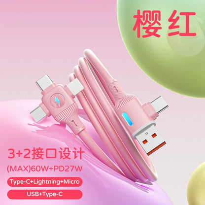 充电线五合一快充适用15-16Typec小米多接口全兼容快充充电线