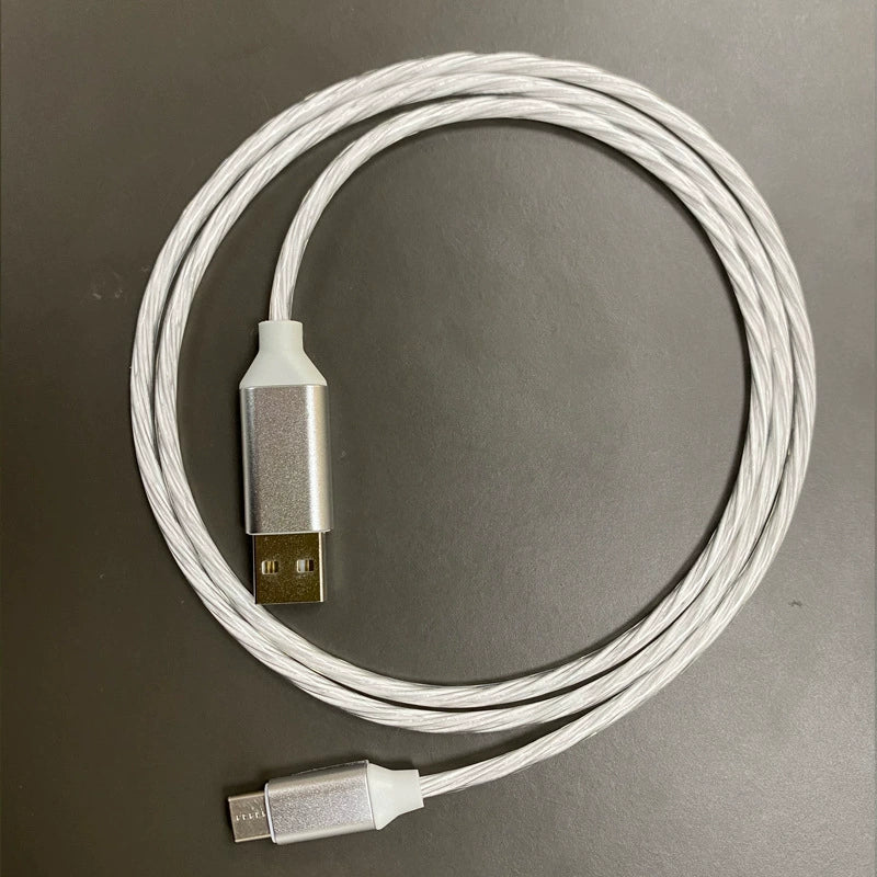 流光数据线单头适用于苹果安卓type-c夜店风车载手机1m快充充电线