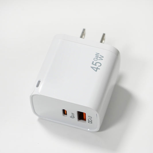 跨境氮化镓PD45W充电头快充马卡龙色带灯适用华为苹果快充充电器