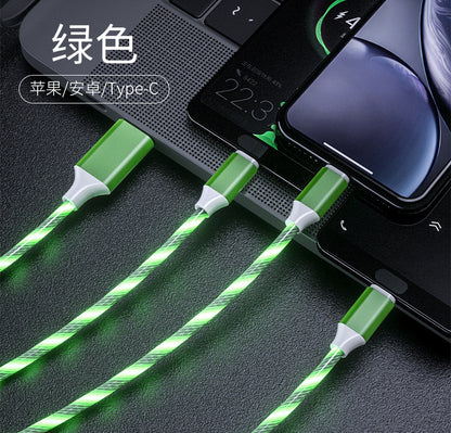 流光数据线单头适用于苹果安卓type-c夜店风车载手机1m快充充电线