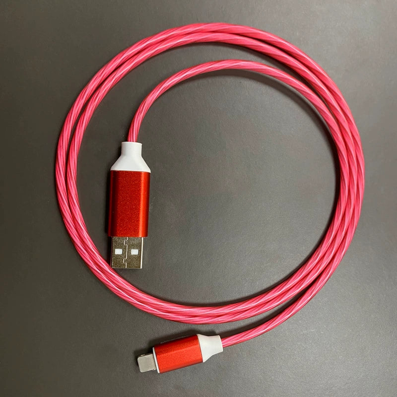 流光数据线单头适用于苹果安卓type-c夜店风车载手机1m快充充电线