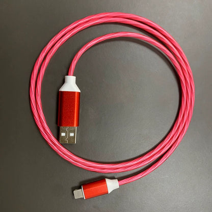 流光数据线单头适用于苹果安卓type-c夜店风车载手机1m快充充电线